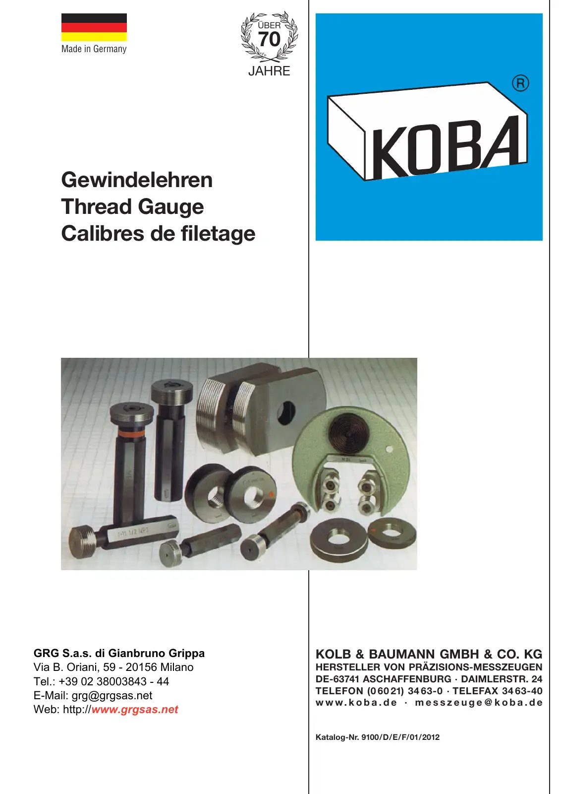 Catalogo Calibri filettati
